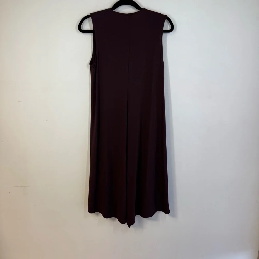 Iris Setlakwe Burgundy Minimalist Chic Sleeveless Draped Dress Size M - Picture 5 of 8